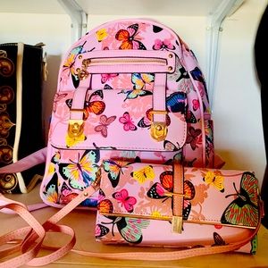 Butterfly lovers backpack Purse&wallet NWT